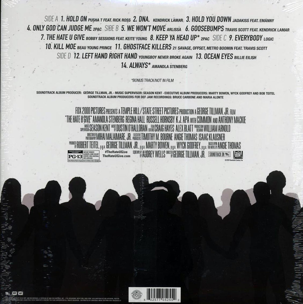 2Pac, Rick Ross, Kendrick Lamar, Logic, Offset, Etc. - The Hate You Give: Original Motion Picture Soundtrack (ltd. ed.) (2xLP) vinyl LP back cover