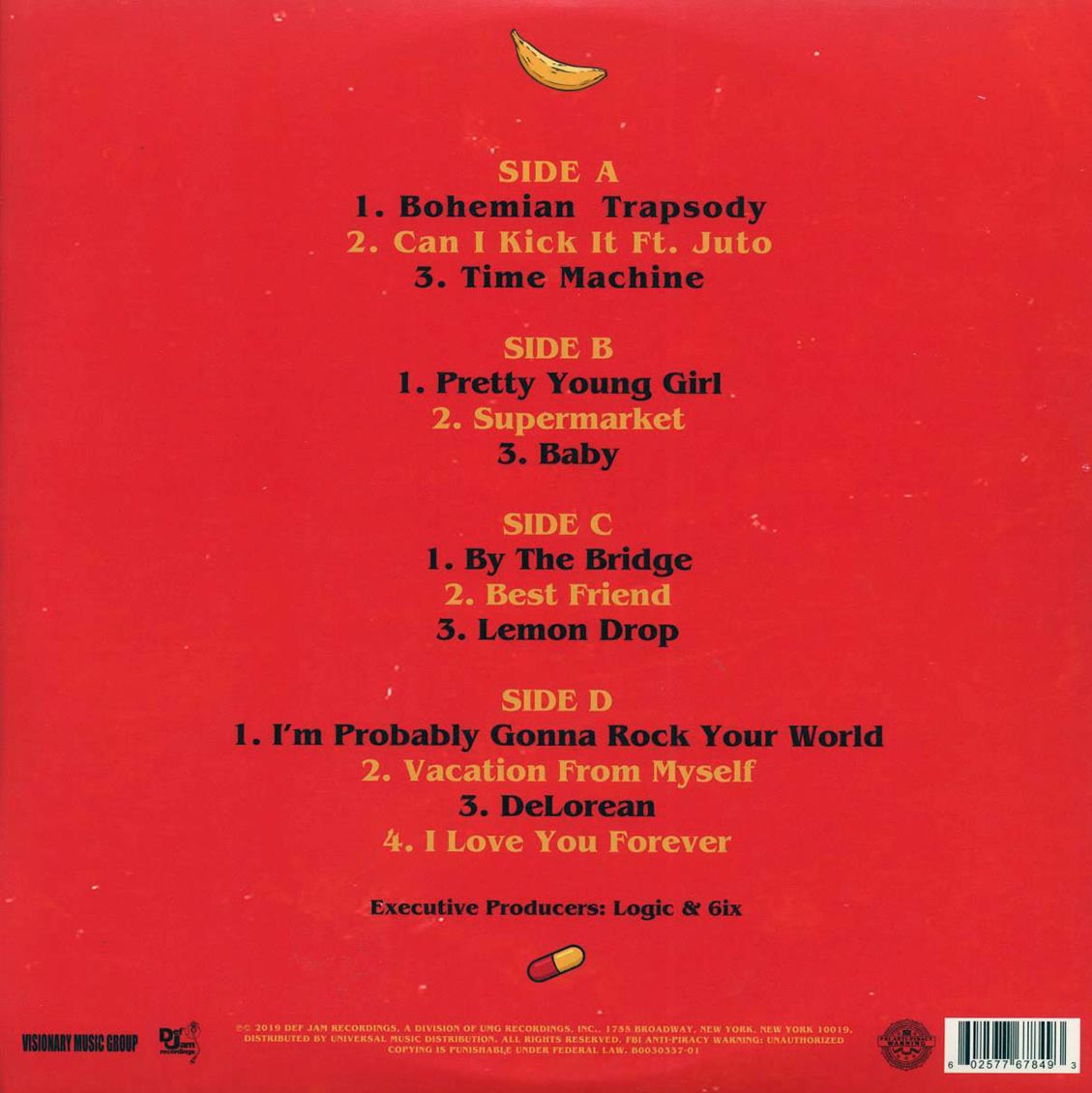 Logic - Supermarket (ltd. ed.) (2xLP) (180g) (colored vinyl) vinyl LP back cover