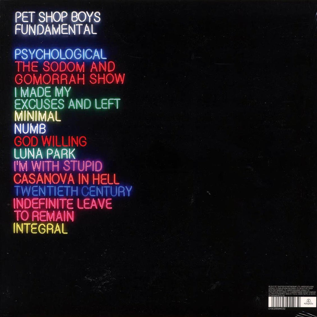Pet Shop Boys - Fundamental (180g) (remastered) vinyl LP back cover