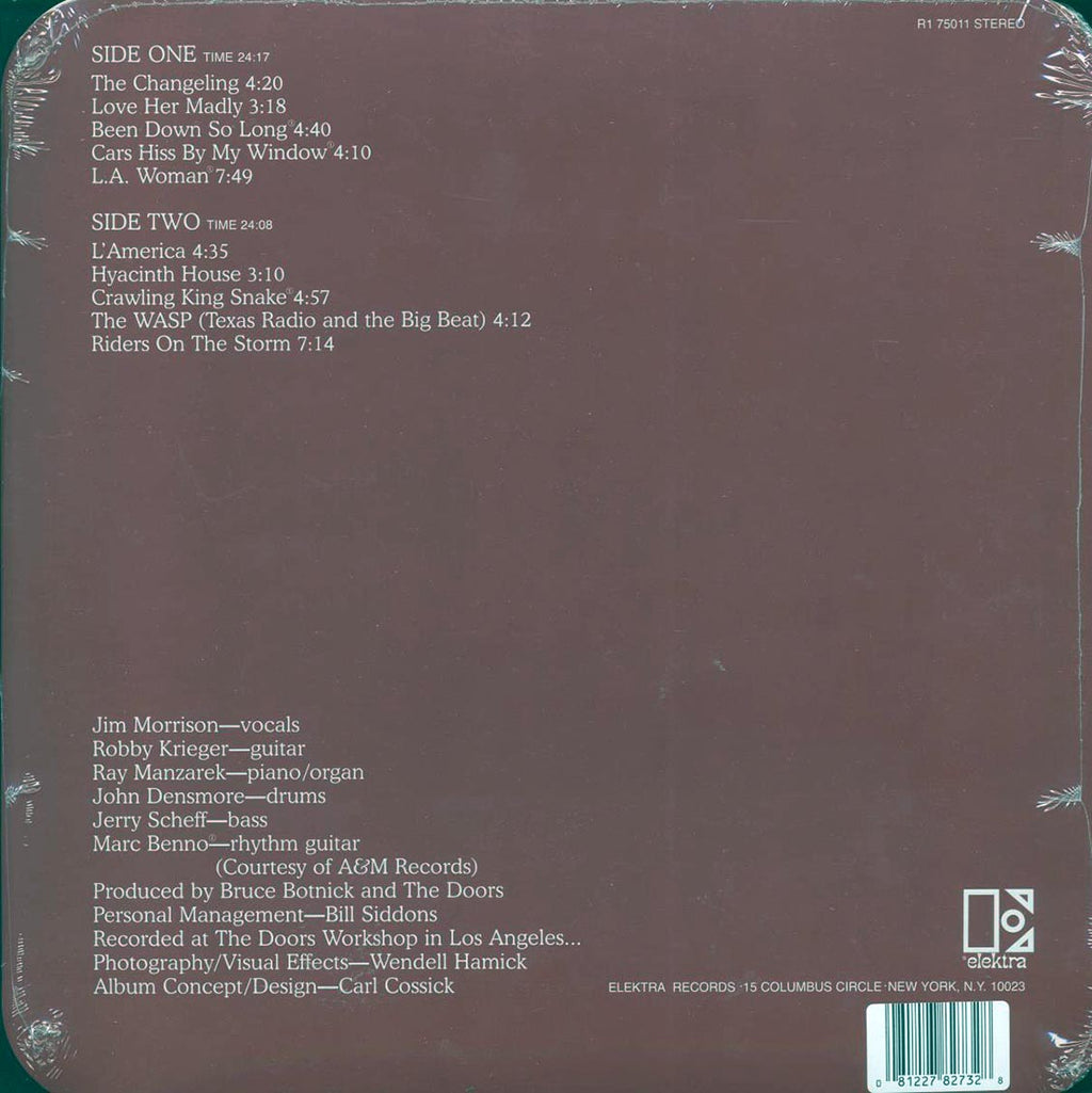 The Doors - LA Woman (Die-Cut Window Jacket) (ltd. ed.) (yellow vinyl) (radius corners) vinyl LP back cover