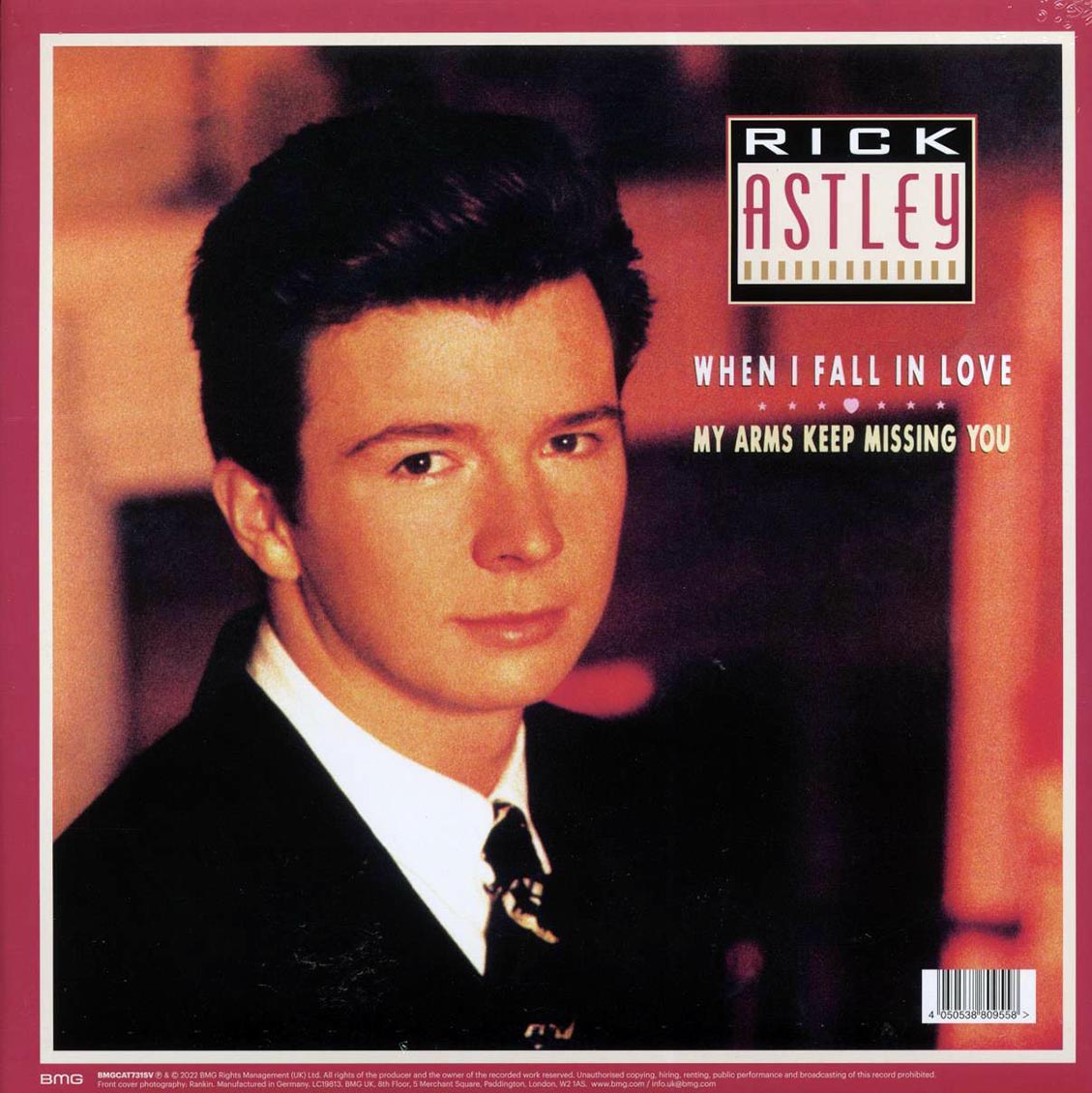 Rick Astley - Love This Christmas/When I Fall In Love (ltd. ed.) (red vinyl) vinyl LP back cover