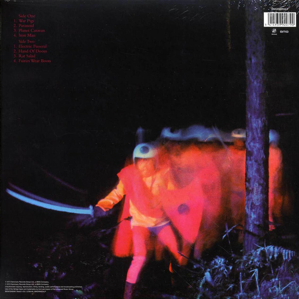Black Sabbath - Paranoid (180g) vinyl LP back cover
