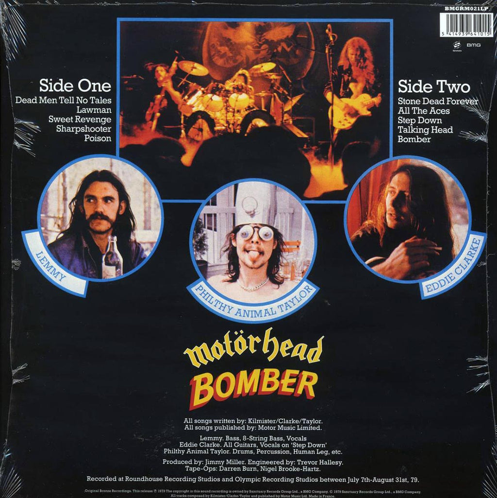 Motorhead - Bomber (180g) vinyl LP back cover