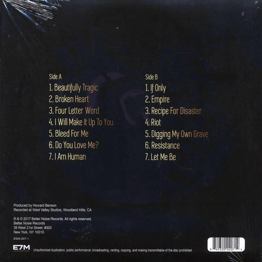 Escape The Fate - I Am Human (180g) vinyl LP back cover