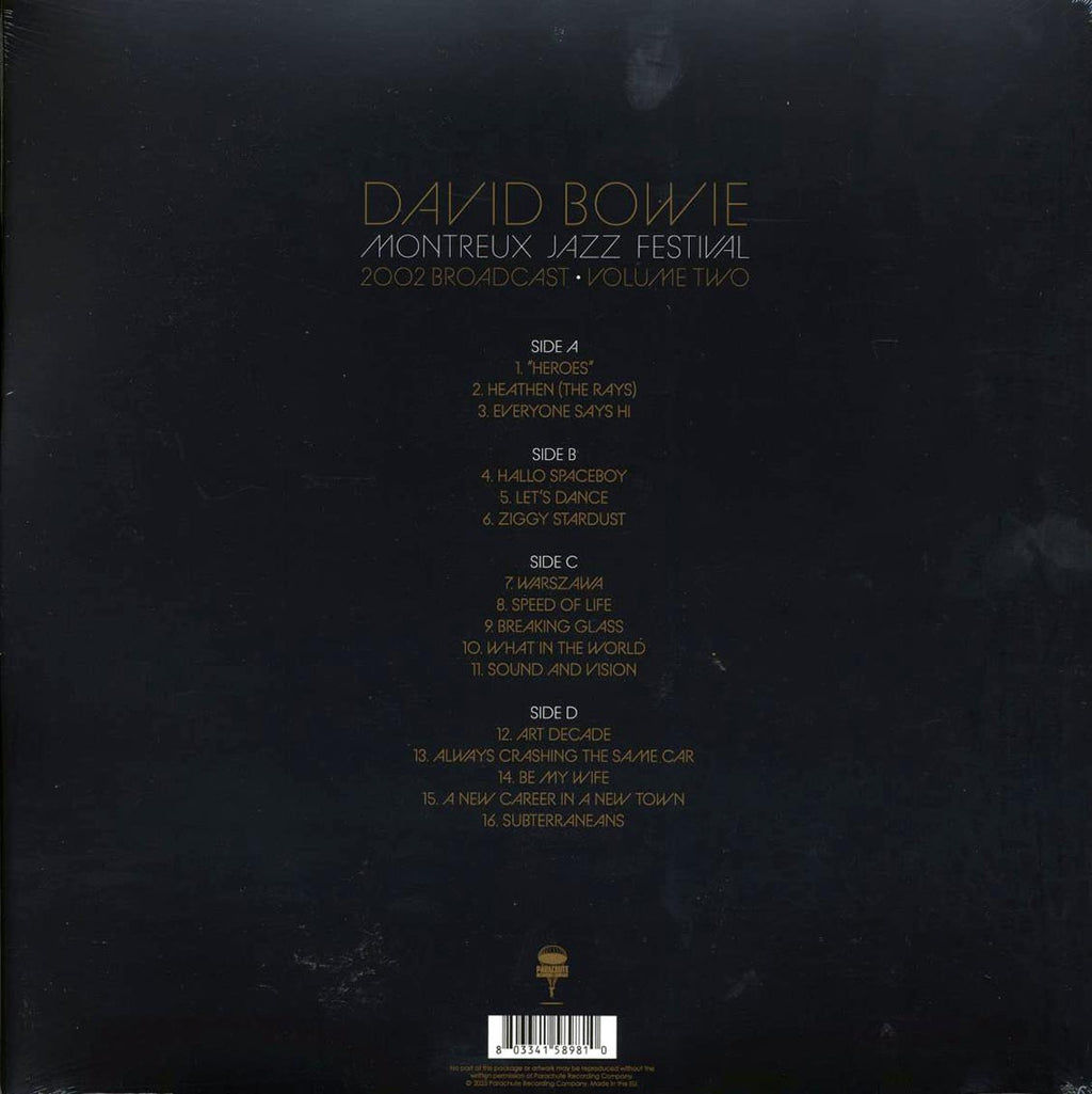 David Bowie - Montreux Jazz Festival Volume 2: 2002 Broadcast (ltd. ed.) (2xLP) (clear vinyl) vinyl LP back cover