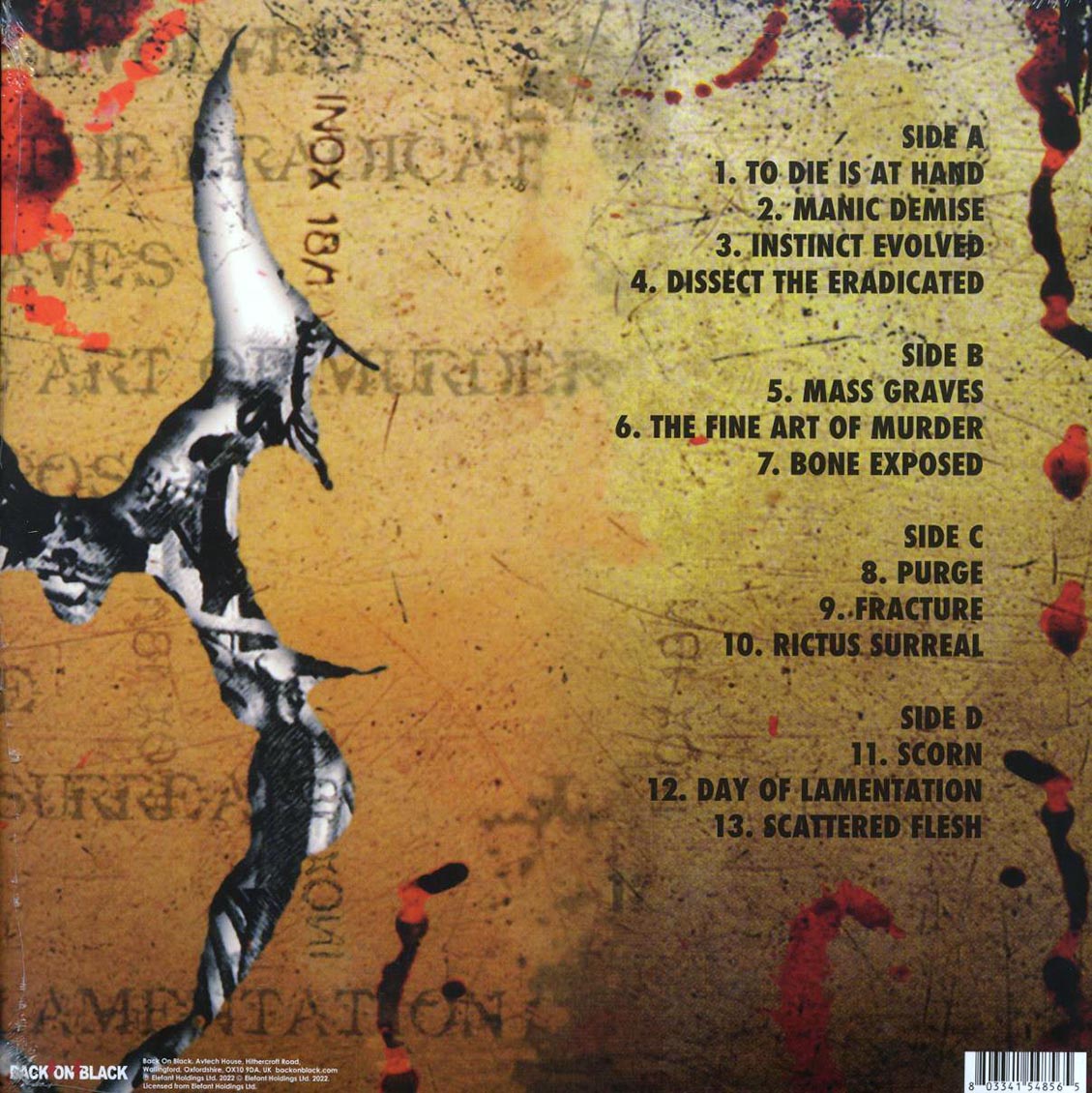 Malevolent Creation - The Fine Art Of Murder (ltd. ed.) (2xLP) (red vinyl) vinyl LP back cover