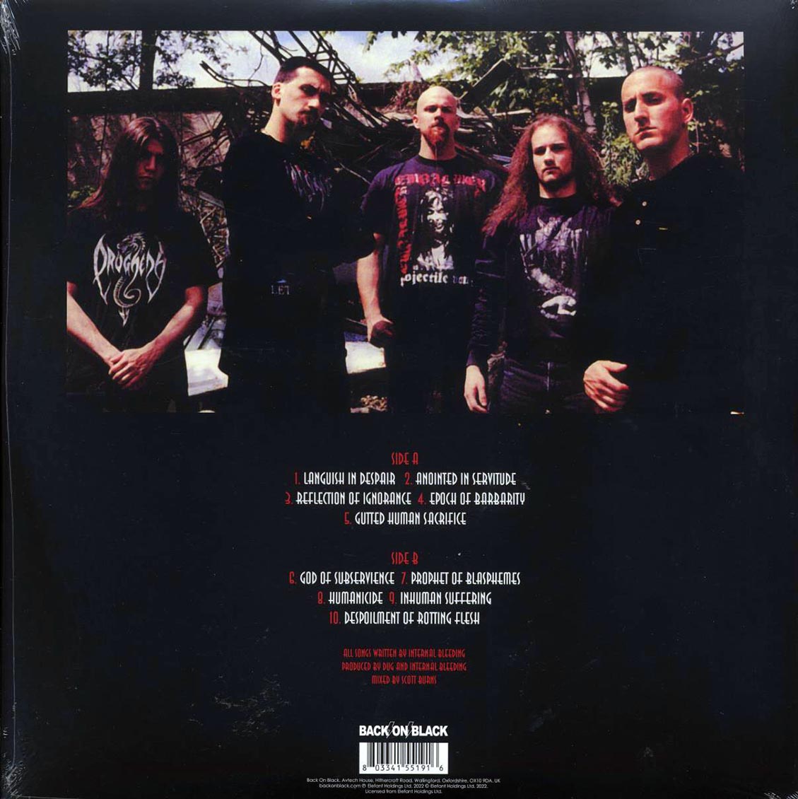 Internal Bleeding - Voracious Concept (ltd. ed.) (red vinyl) vinyl LP back cover