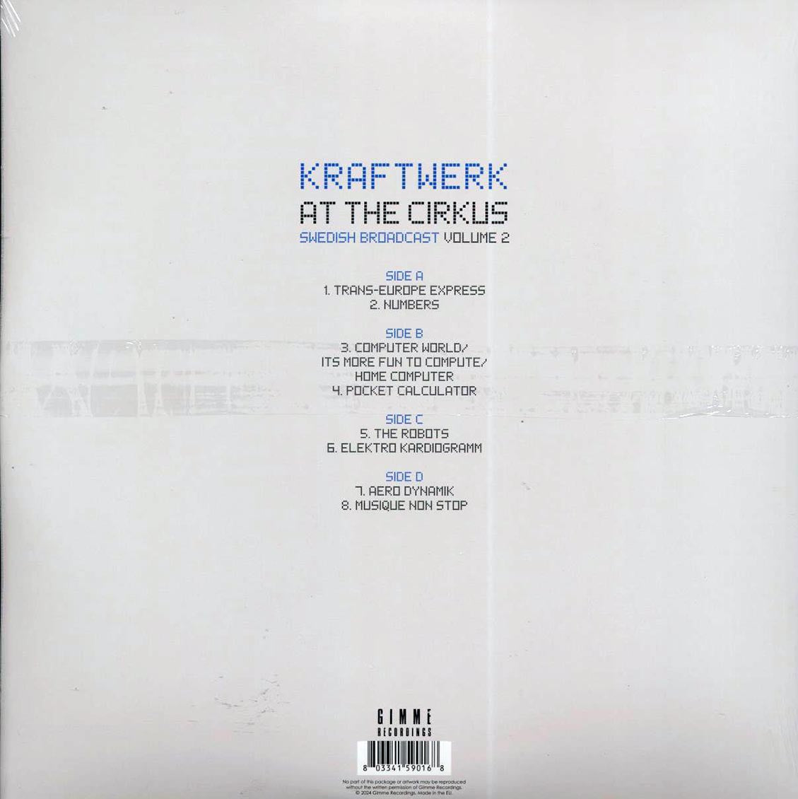 Kraftwerk - At The Cirkus Volume 2: Swedish Broadcast (2xLP) vinyl LP back cover
