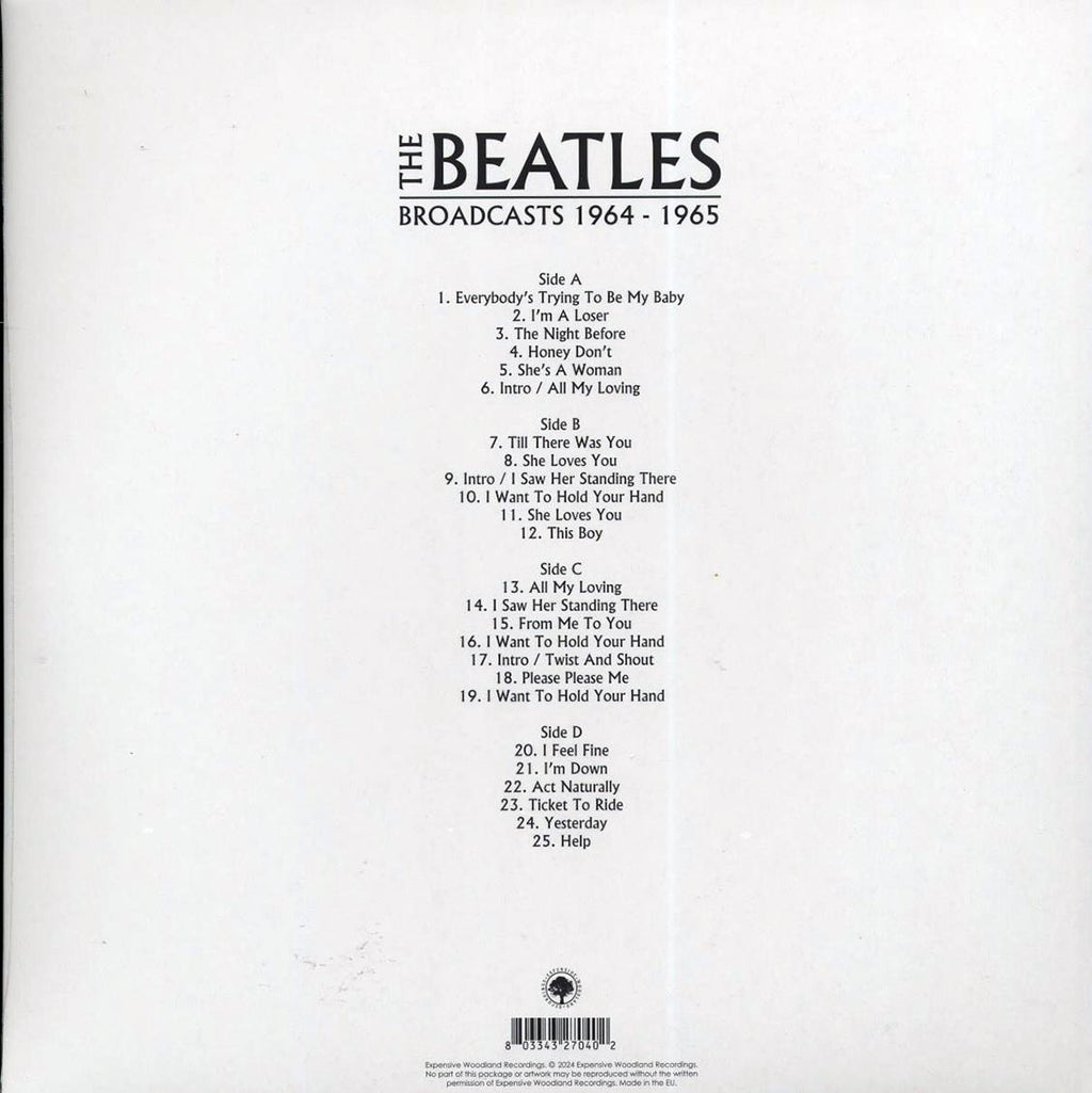 The Beatles - Broadcasts 1964-1965 (2xLP) vinyl LP back cover