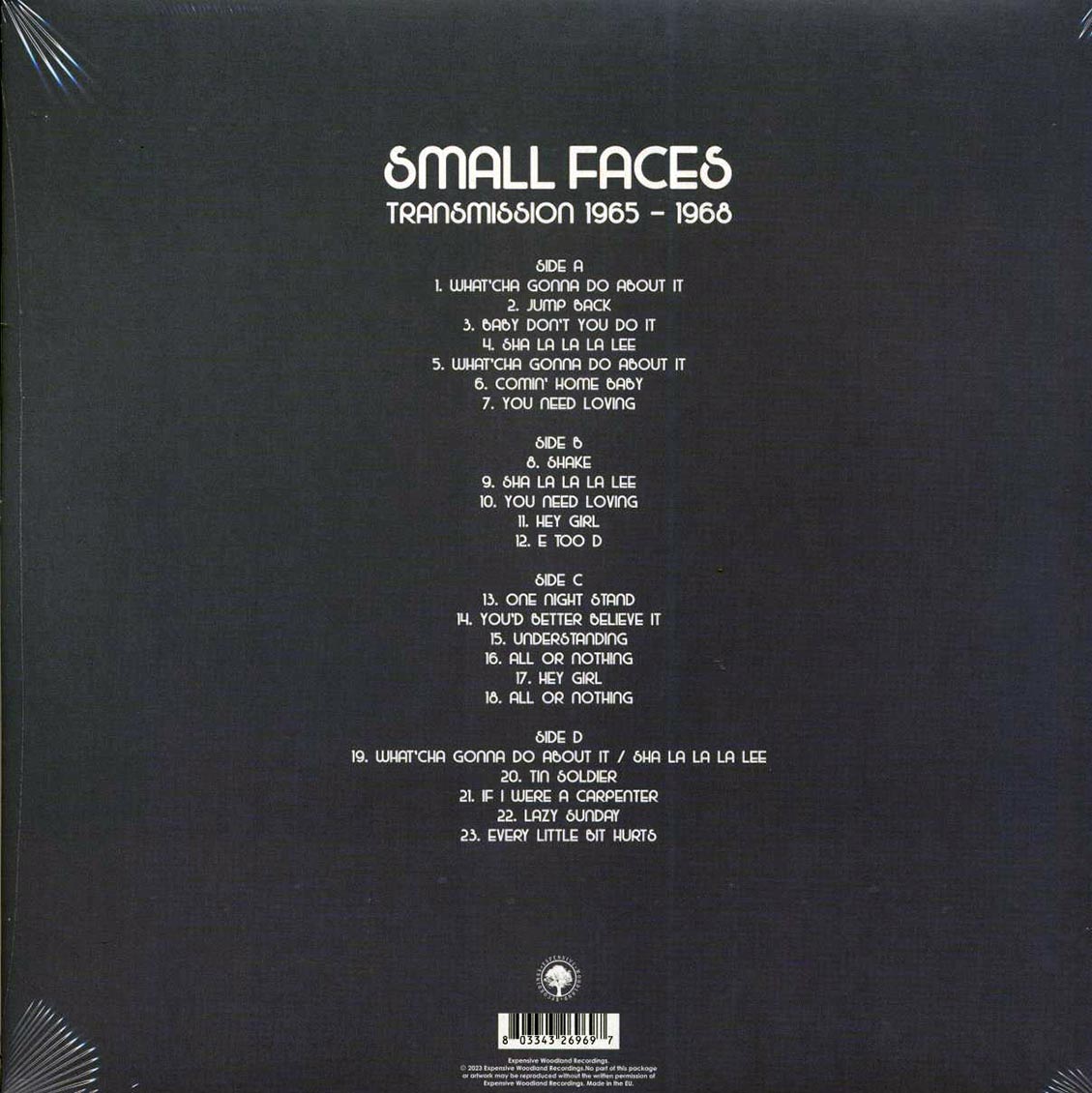 Small Faces - Transmissions 1965-1968 (2xLP) vinyl LP back cover