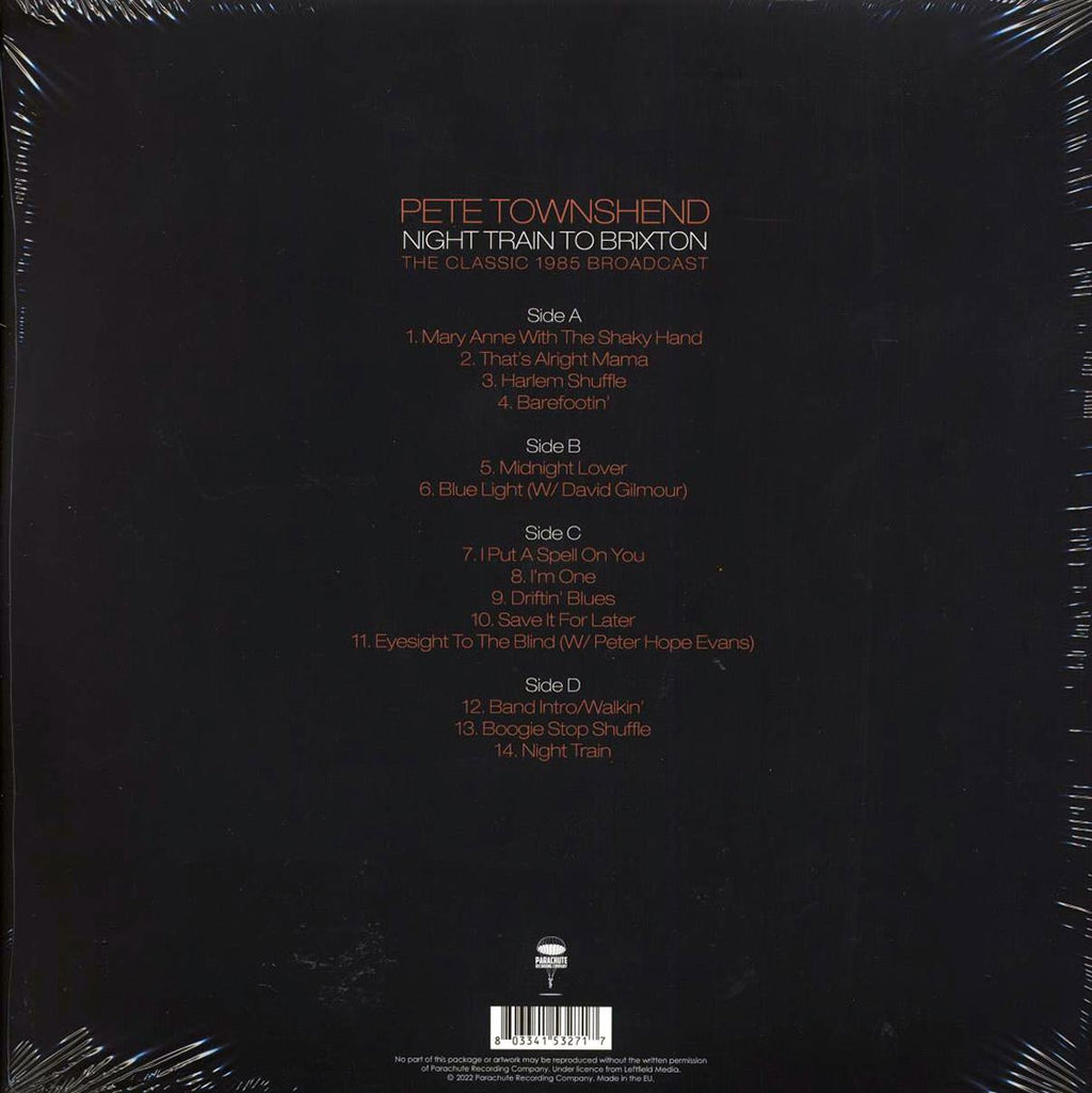 Pete Townshend - Night Train To Brixton: The Classic 1985 Broadcast (2xLP) vinyl LP back cover