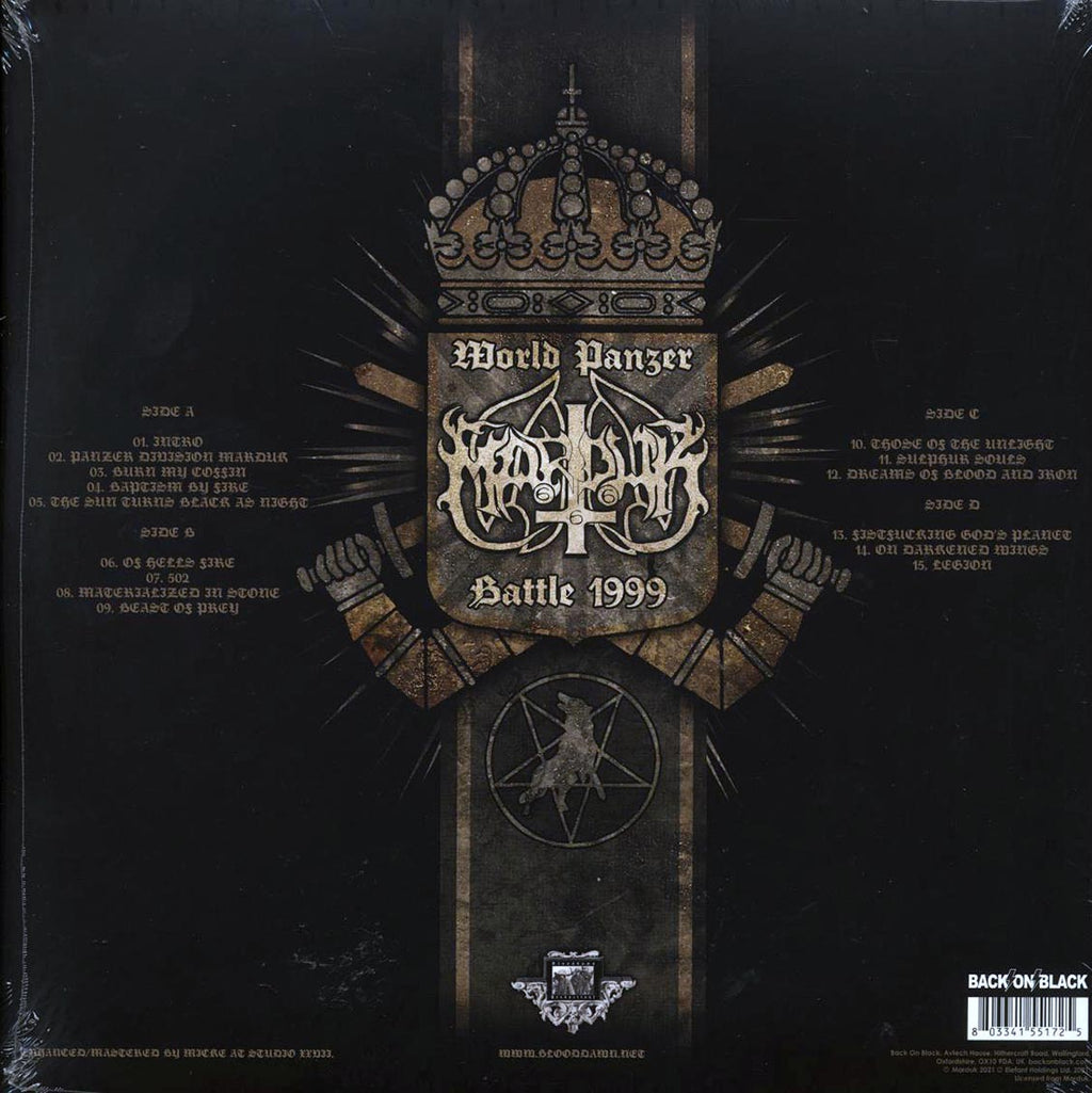 Marduk - World Panzer Battle 1999 (2xLP) vinyl LP back cover
