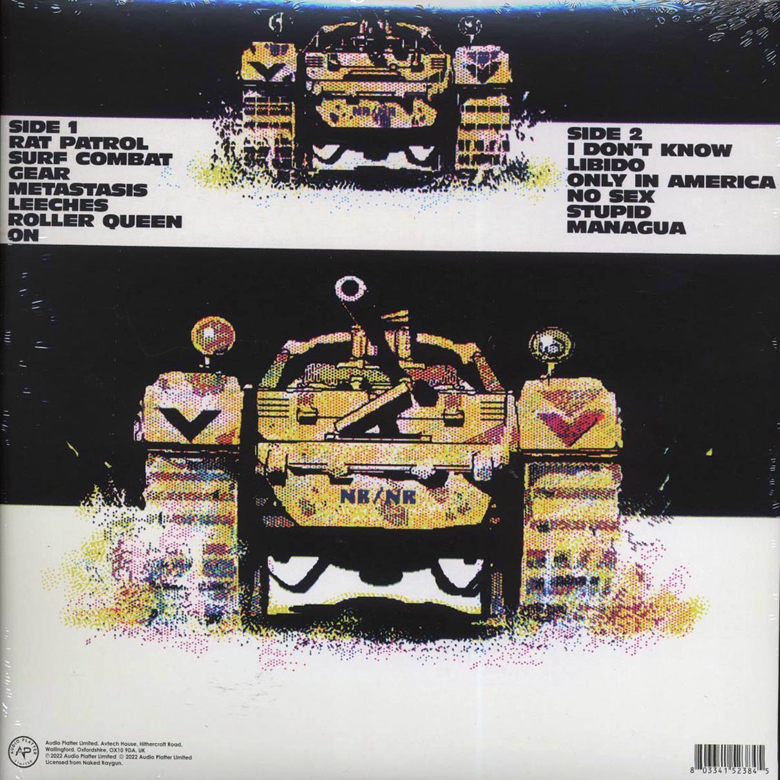 Naked Raygun - Throb Throb (ltd. ed.) (clear vinyl) vinyl LP back cover