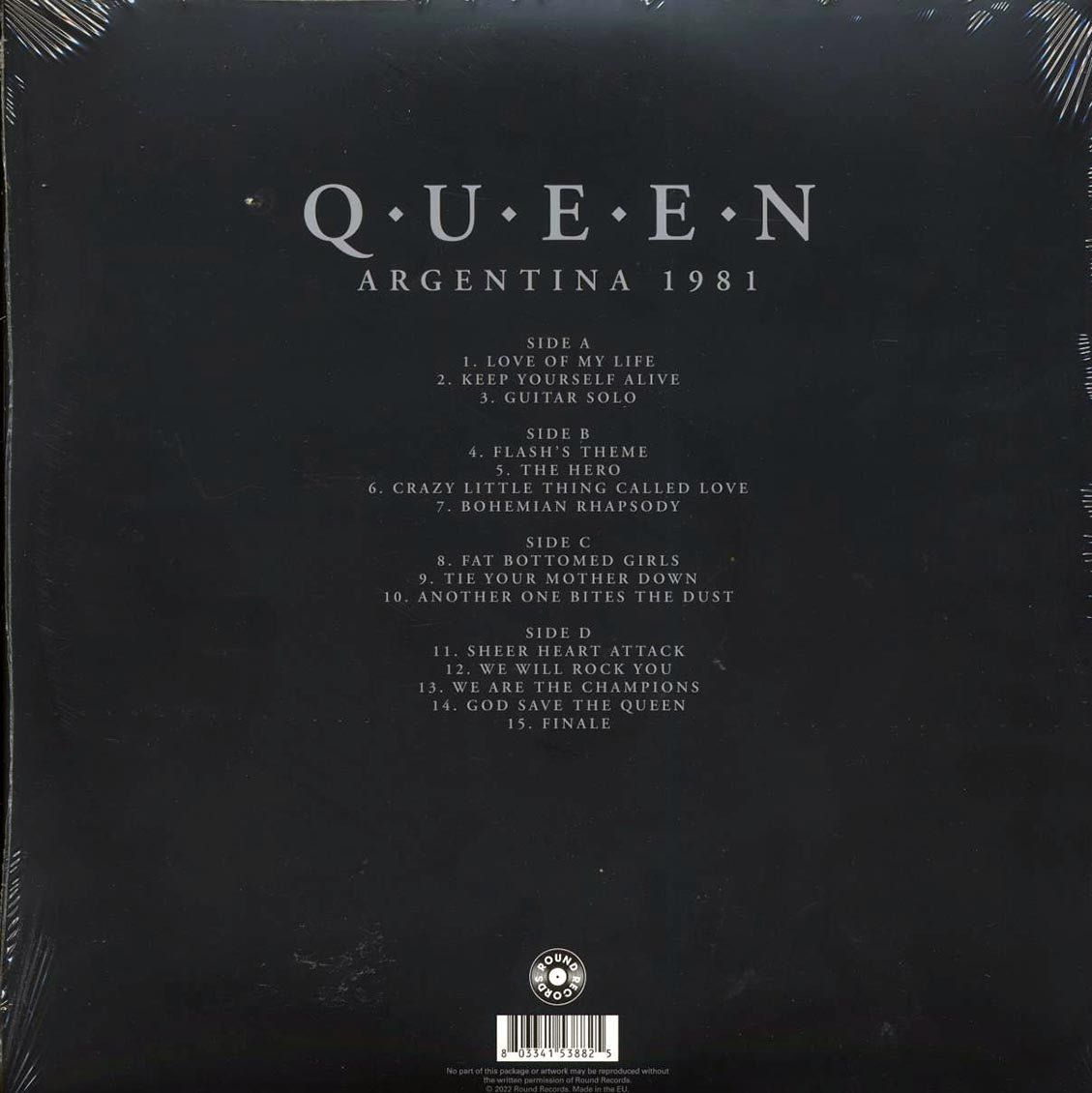 Queen - Argentina 1981 Volume 2: The Complete Buenos Aires Broadcast (2xLP) vinyl LP back cover