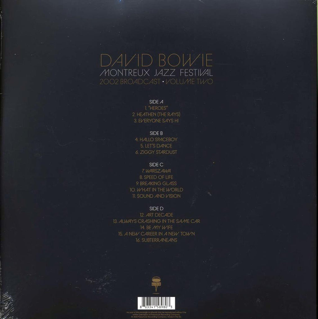 David Bowie - Montreux Jazz Festival Volume 2: 2002 Broadcast (2xLP) vinyl LP back cover