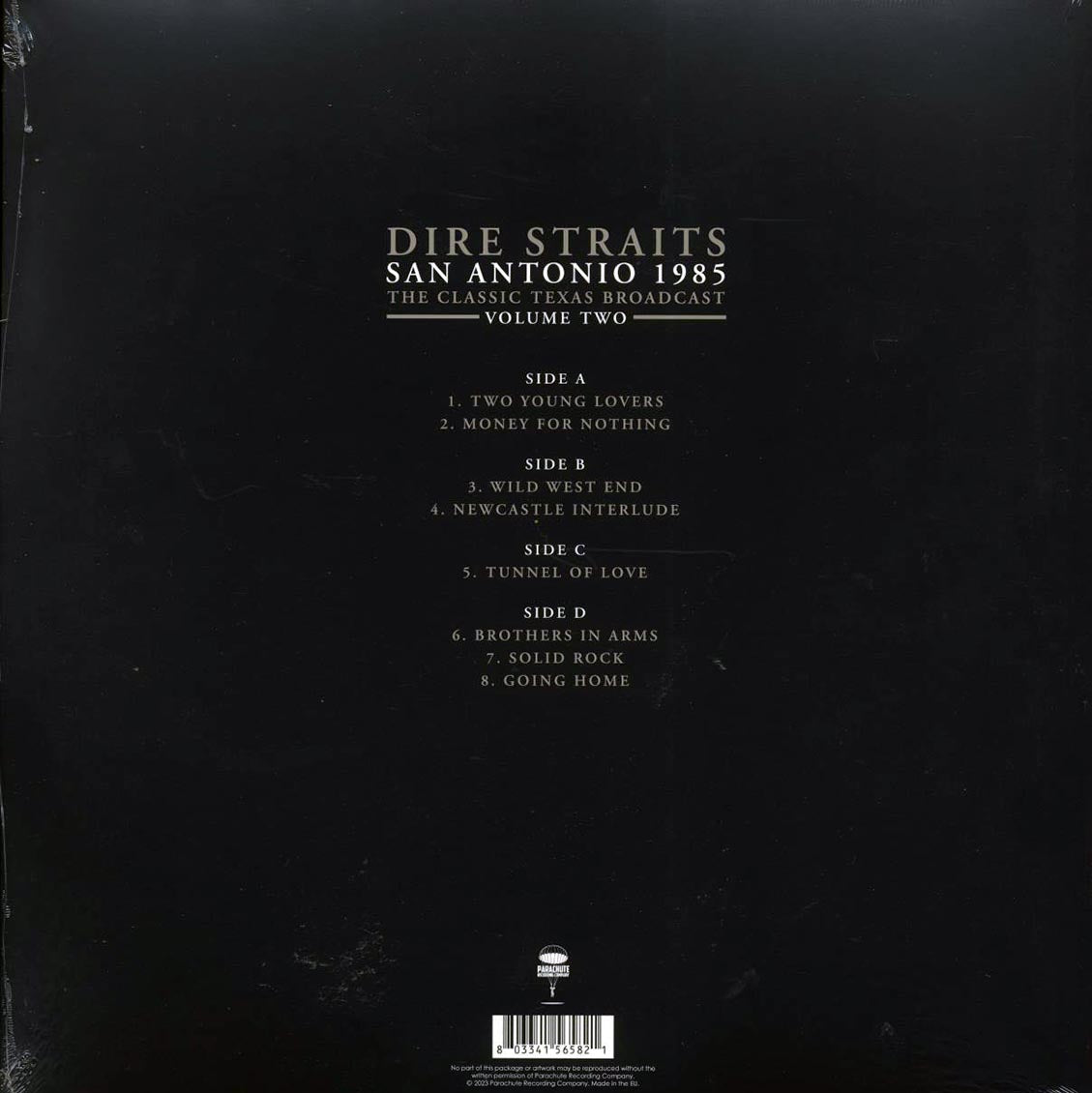 Dire Straits - San Antonio 1985 Volume 2: The Classic Texas Broadcast (2xLP) vinyl LP back cover