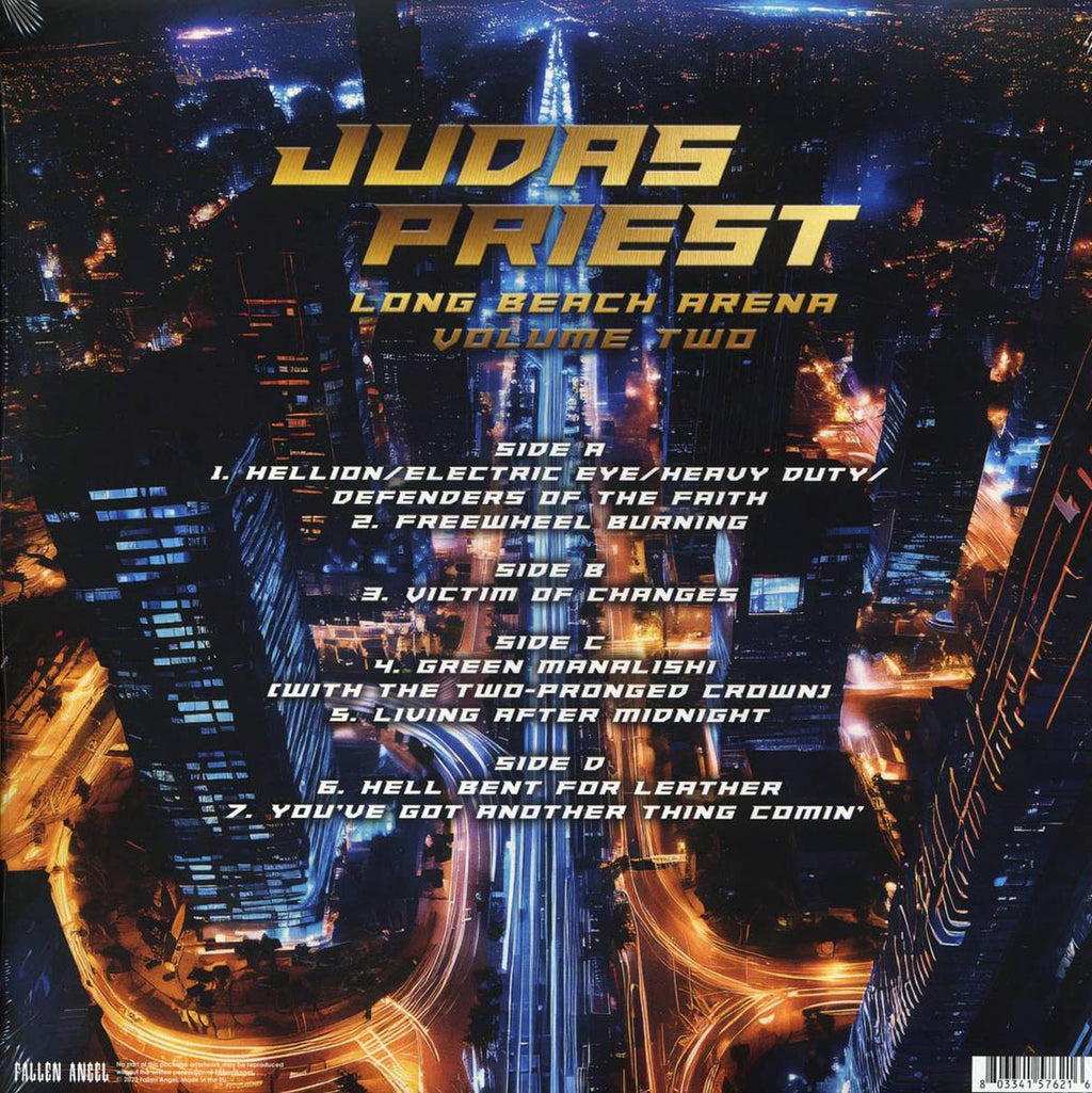 Judas Priest - Long Beach Arena Volume 2 (2xLP) vinyl LP back cover