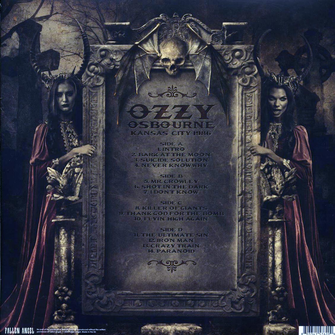 Ozzy Osbourne - Kansas City 1986: The Classic Missouri Broadcast (2xLP) vinyl LP back cover