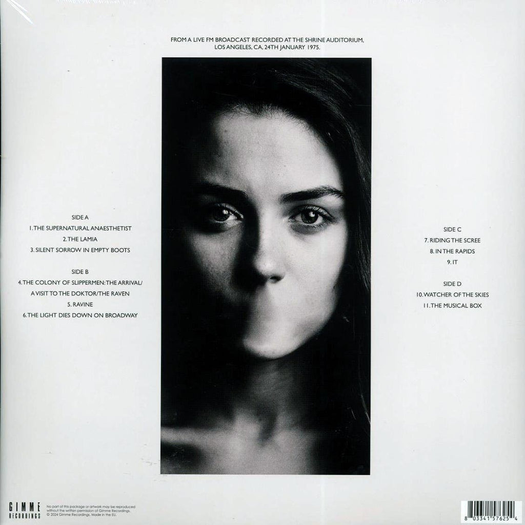 Genesis - The Shrine Auditorium Los Angeles 1975 Volume 2 (ltd. ed.) (2xLP) (clear vinyl) vinyl LP back cover
