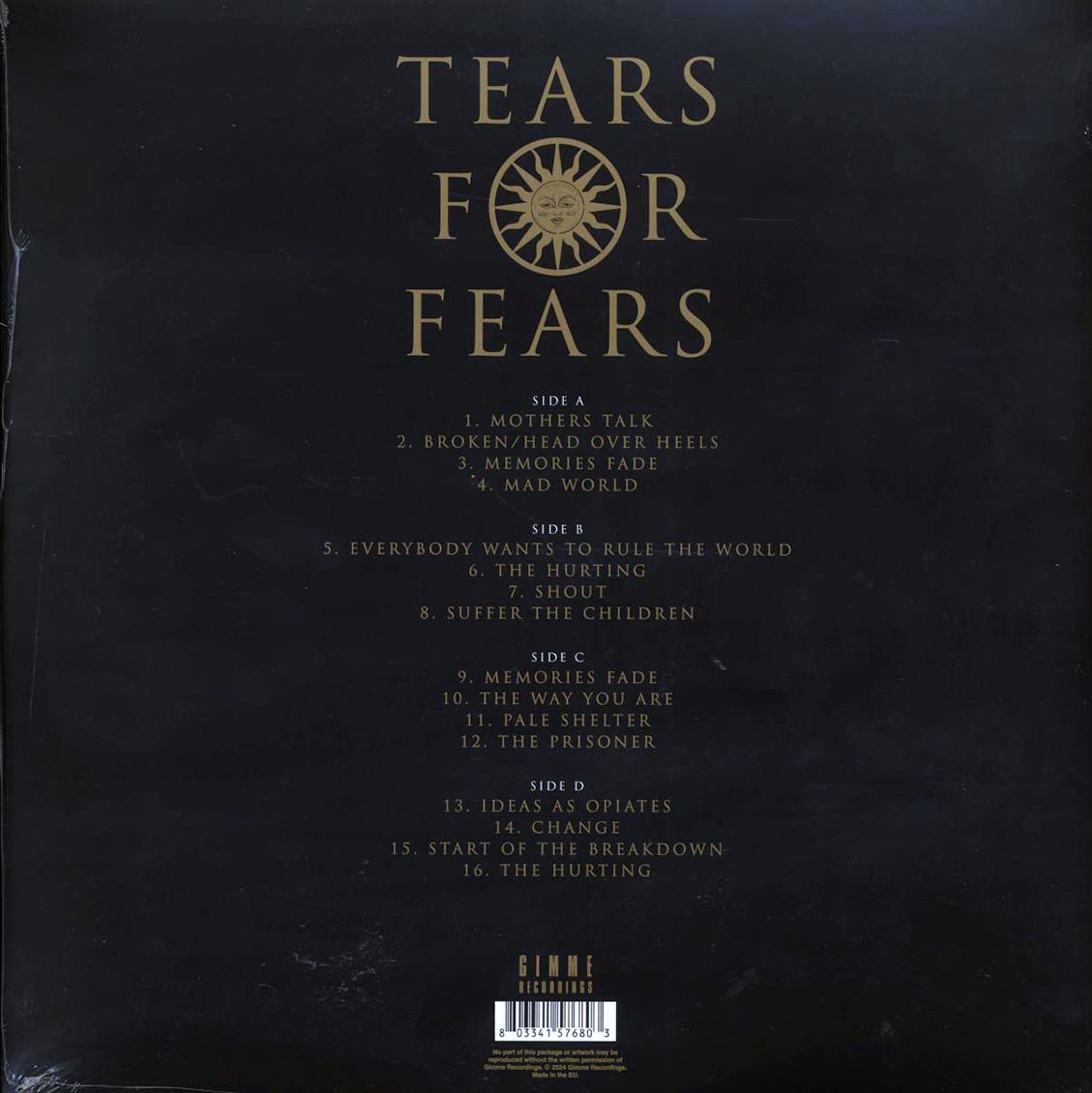 Tears For Fears - The Big Bad Smoke: The Classic FM Broadcast 1985 (ltd. ed.) (2xLP) (clear vinyl) vinyl LP back cover
