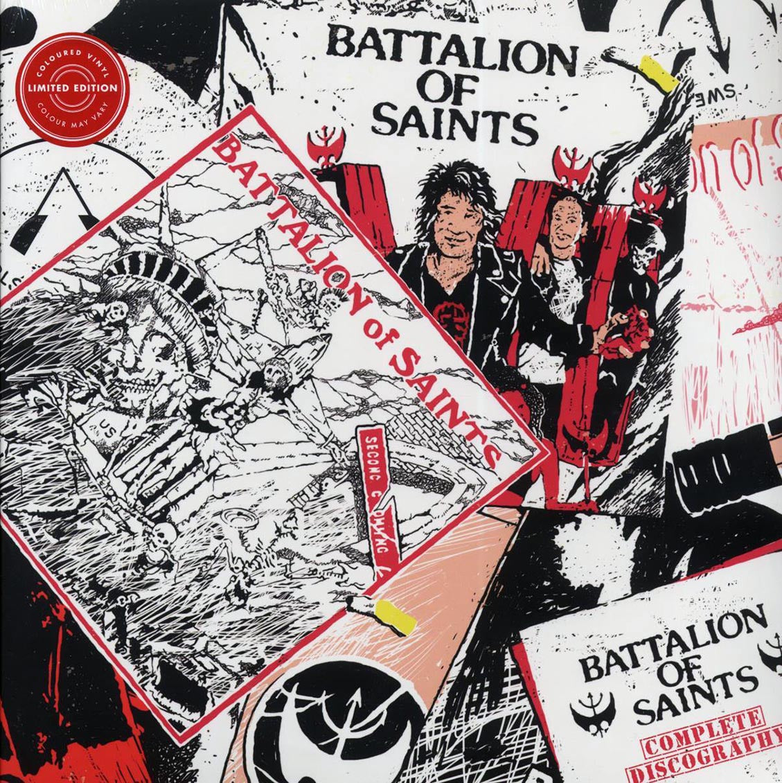Battalion Of Saints - Complete Discography (ltd. ed.) (3xLP) (red/white/blue vinyl) vinyl LP front cover