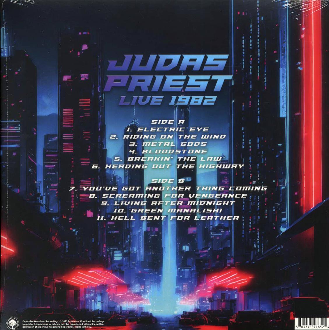 Judas Priest - Live 1982 (ltd. ed.) (clear vinyl) vinyl LP back cover