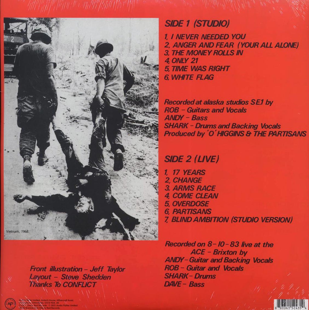 The Partisans - The Time Was Right (ltd. ed.) (red vinyl) vinyl LP back cover