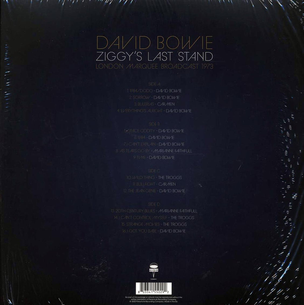 David Bowie - Ziggy's Last Stand: London Marquee Broadcast 1973 (ltd. ed.) (2xLP) (clear vinyl) vinyl LP back cover