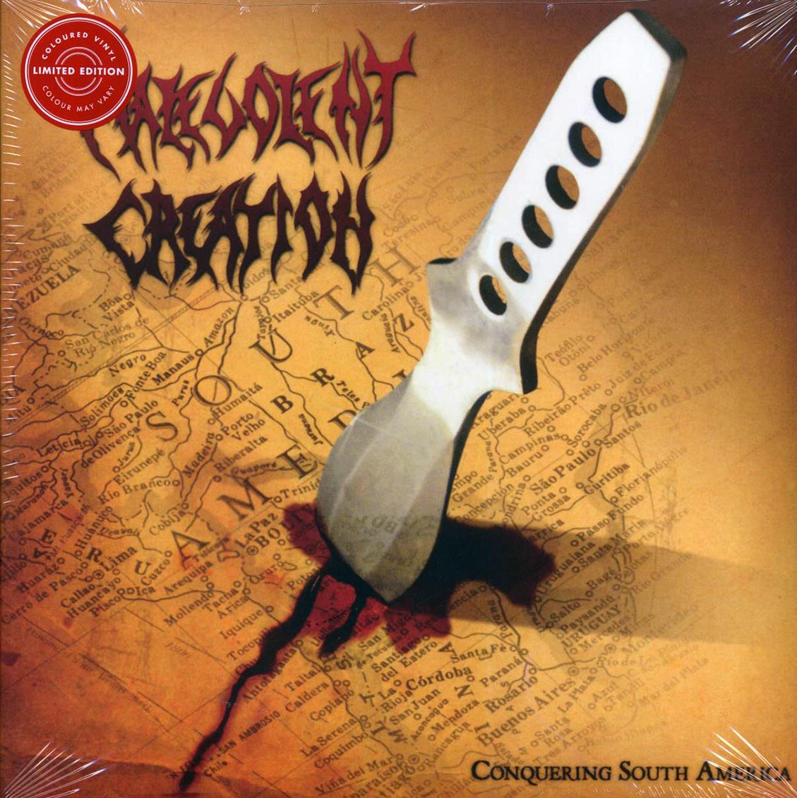 Malevolent Creation - Conquering South America (ltd. ed.) (2xLP) (red vinyl) vinyl LP front cover
