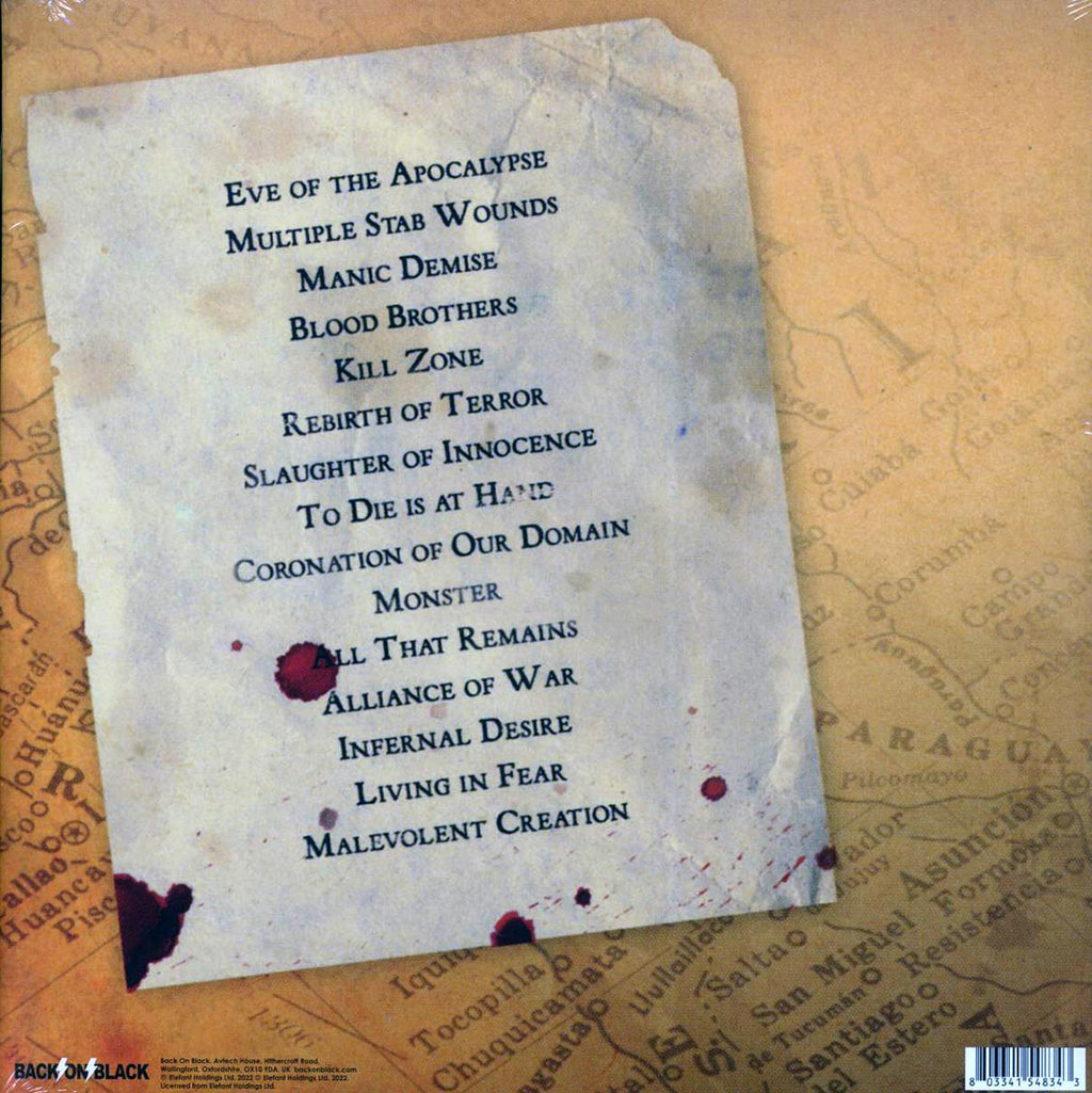 Malevolent Creation - Conquering South America (ltd. ed.) (2xLP) (red vinyl) vinyl LP back cover