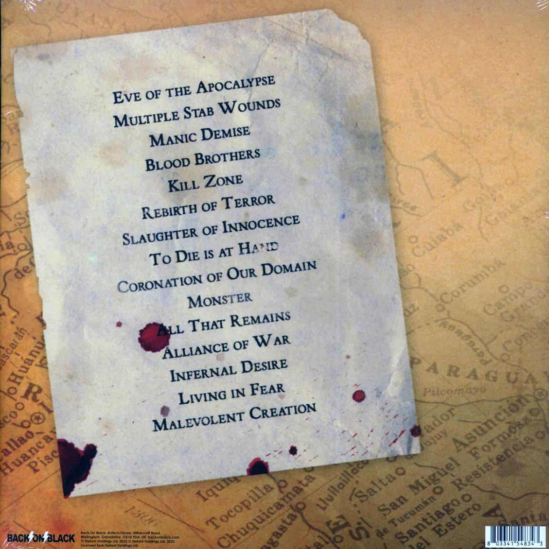 Malevolent Creation - Conquering South America (ltd. ed.) (2xLP) (red vinyl) vinyl LP back cover