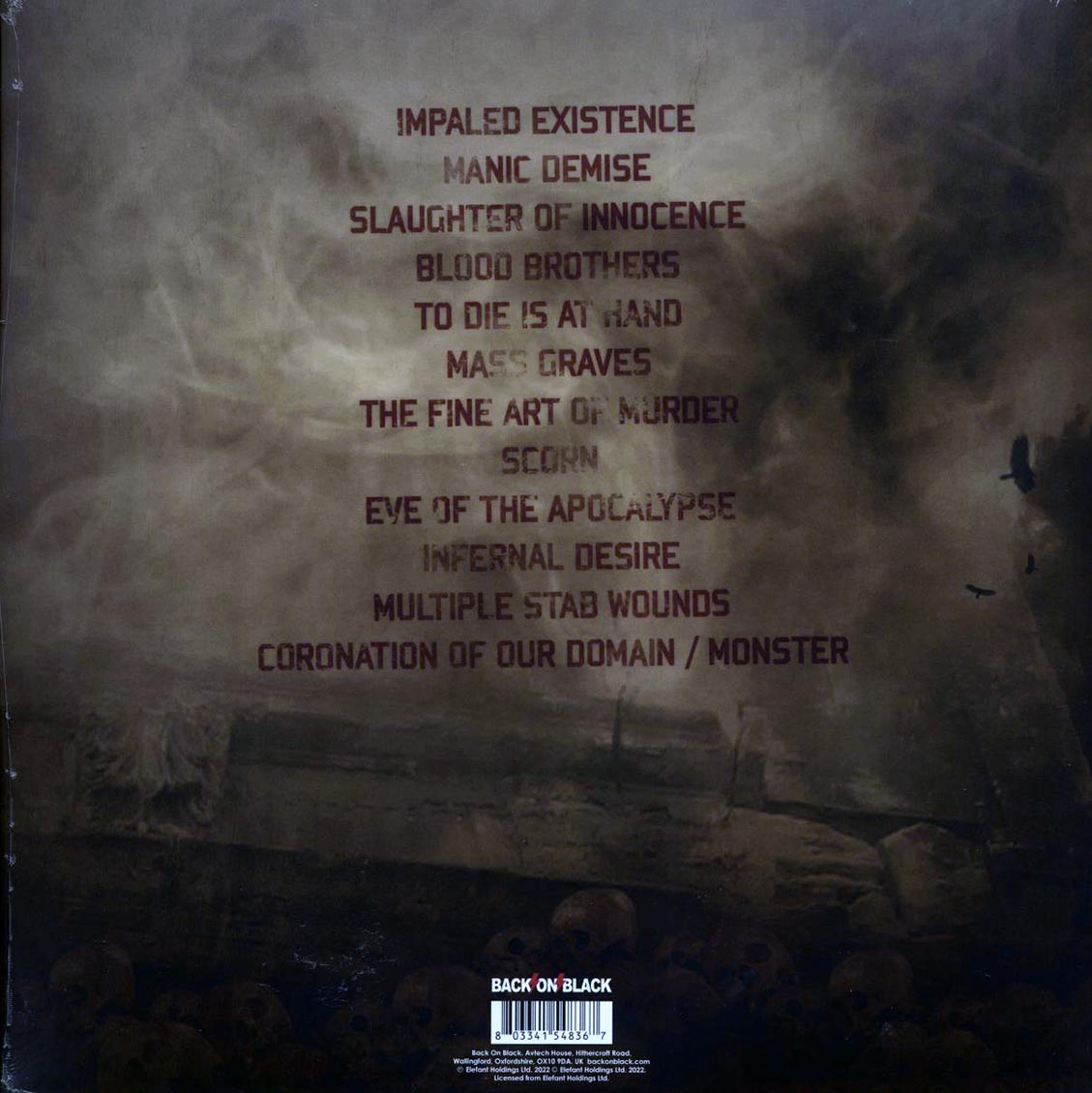 Malevolent Creation - Live At The Whiskey A Go Go (ltd. ed.) (2xLP) (clear vinyl) vinyl LP back cover