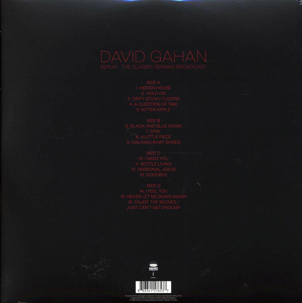 Dave Gahan - Berlin: The Classic German Broadcast (2xLP) vinyl LP back cover
