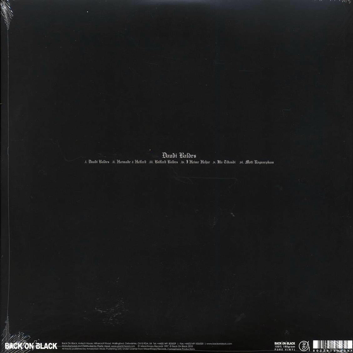 Burzum - Dauoi Baldrs vinyl LP back cover