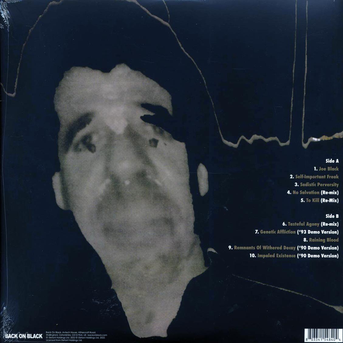 Malevolent Creation - Joe Black vinyl LP back cover