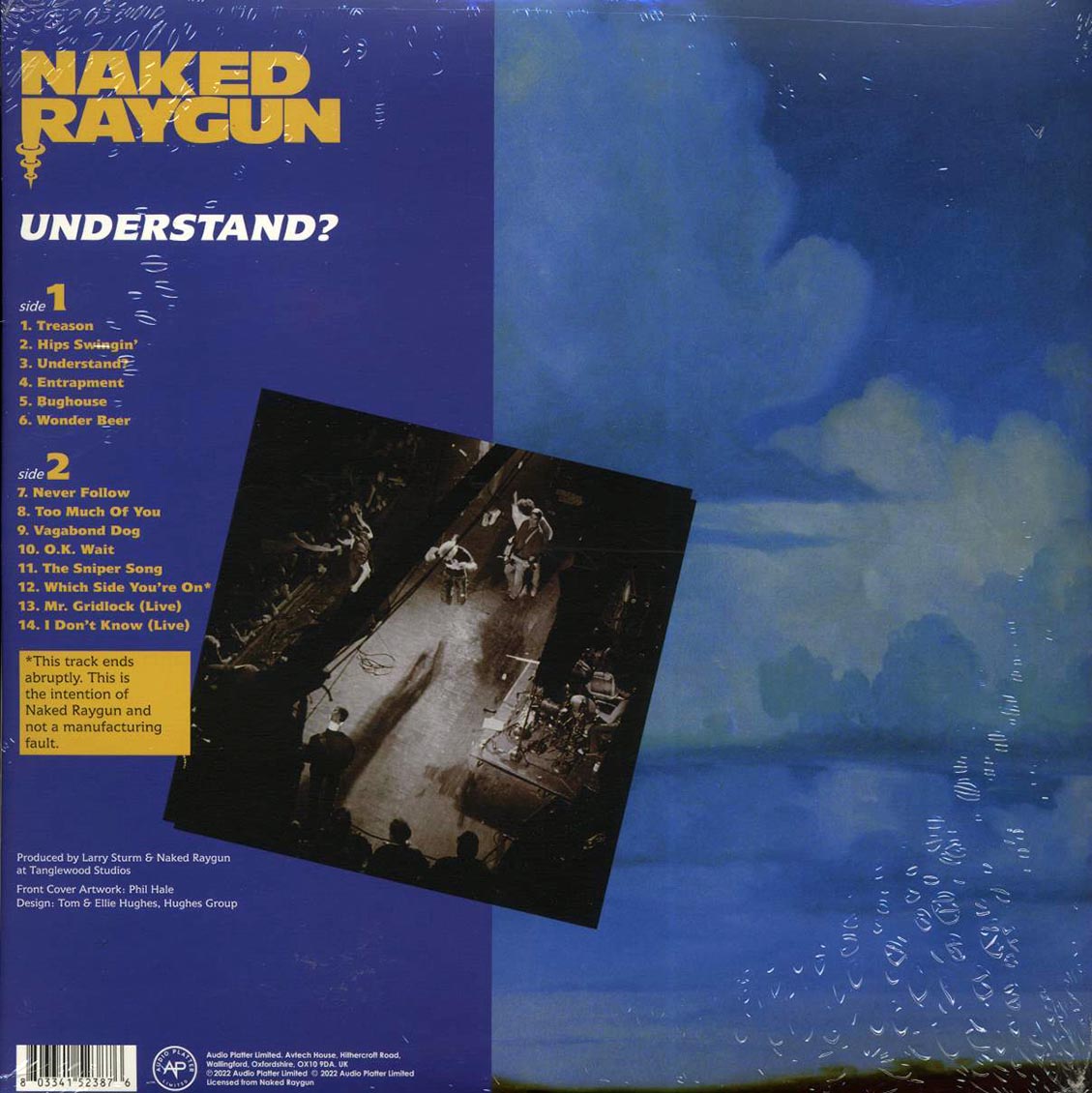 Naked Raygun - Understand? (ltd. ed.) (blue vinyl) vinyl LP back cover