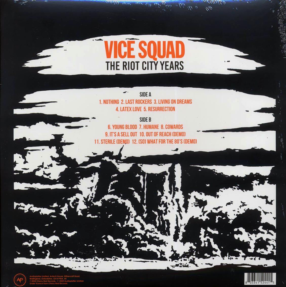 Vice Squad - The Riot City Years (ltd. ed.) (yellow vinyl) vinyl LP back cover