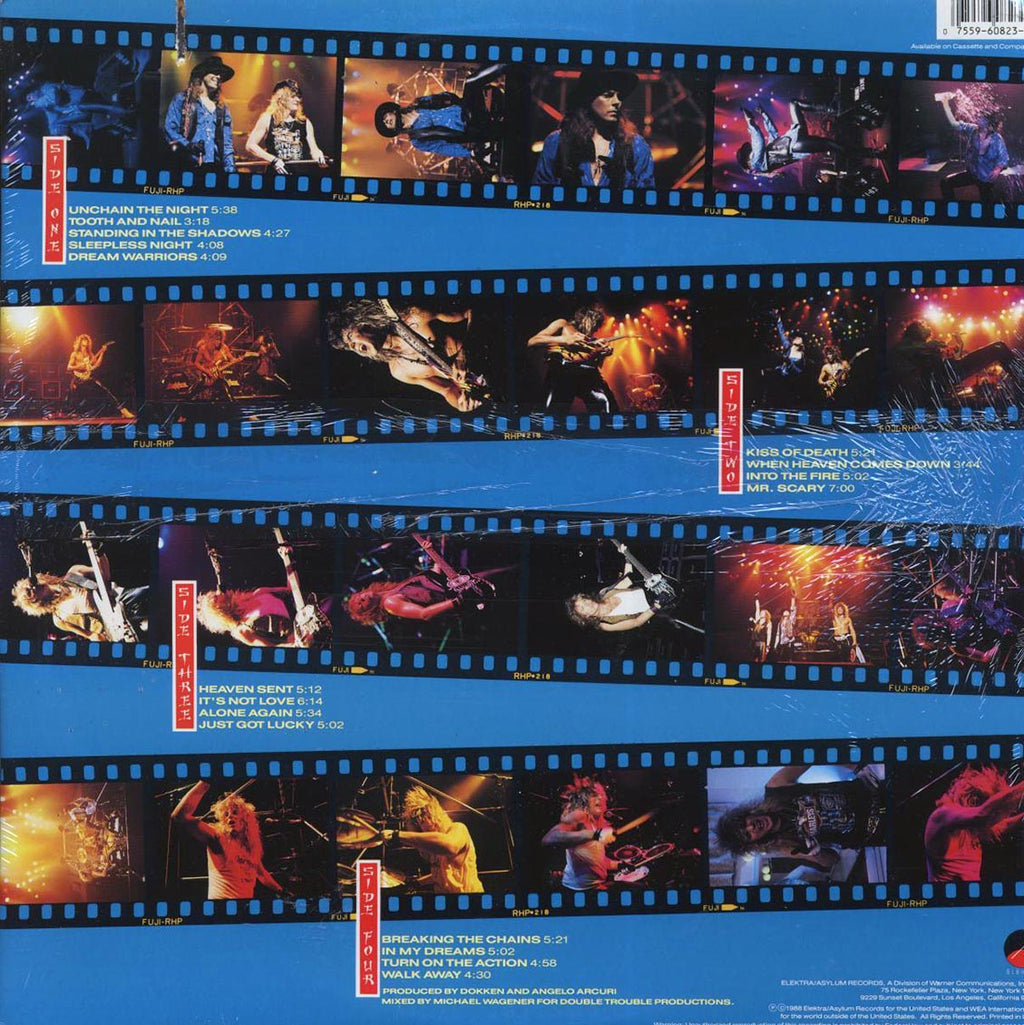 Dokken - Beast From The East (1988 PRESS) (orig. press) (marked/ltd stock) vinyl LP back cover