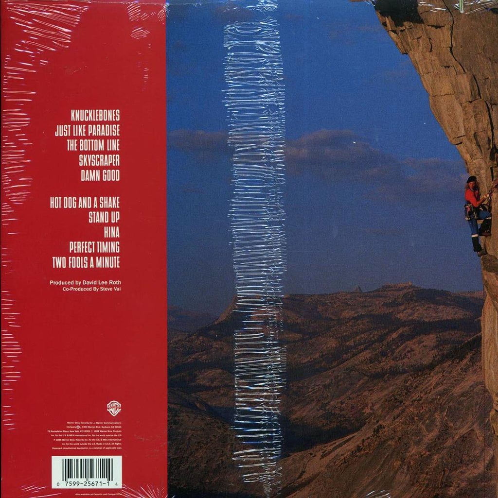 David Lee Roth - Skyscraper (1988 PRESS) (orig. press) (marked/ltd stock) vinyl LP back cover