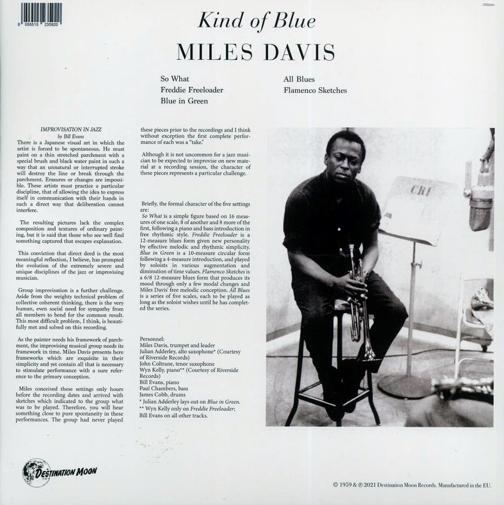 Miles Davis - Kind Of Blue vinyl LP back cover