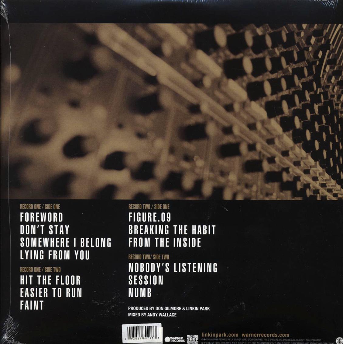 Linkin Park - Meteora (2022 Logo Misprint Aqua Blue Vinyl) (ltd. ed.) (2xLP) (aqua blue vinyl) vinyl LP back cover
