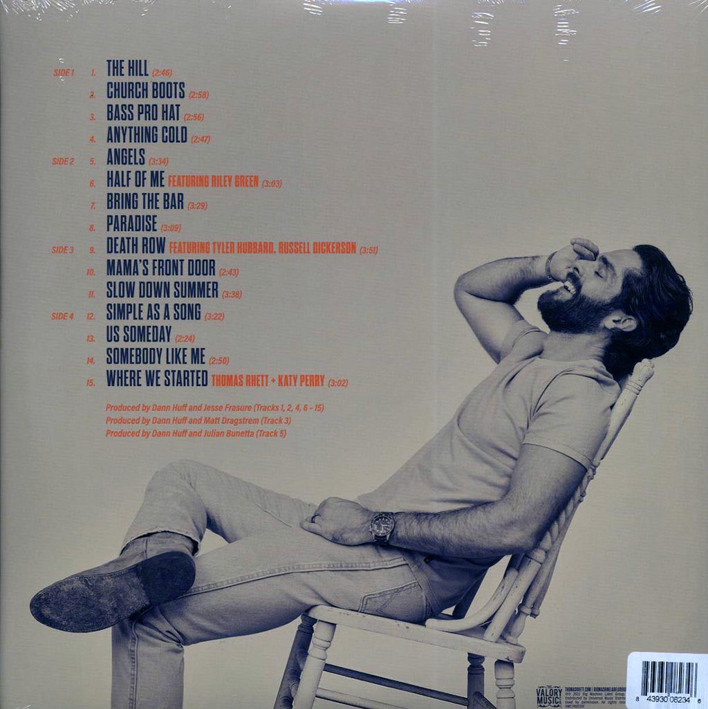 Thomas Rhett - Where We Started (ltd. ed.) (2xLP) (black/gold swirl vinyl) vinyl LP back cover