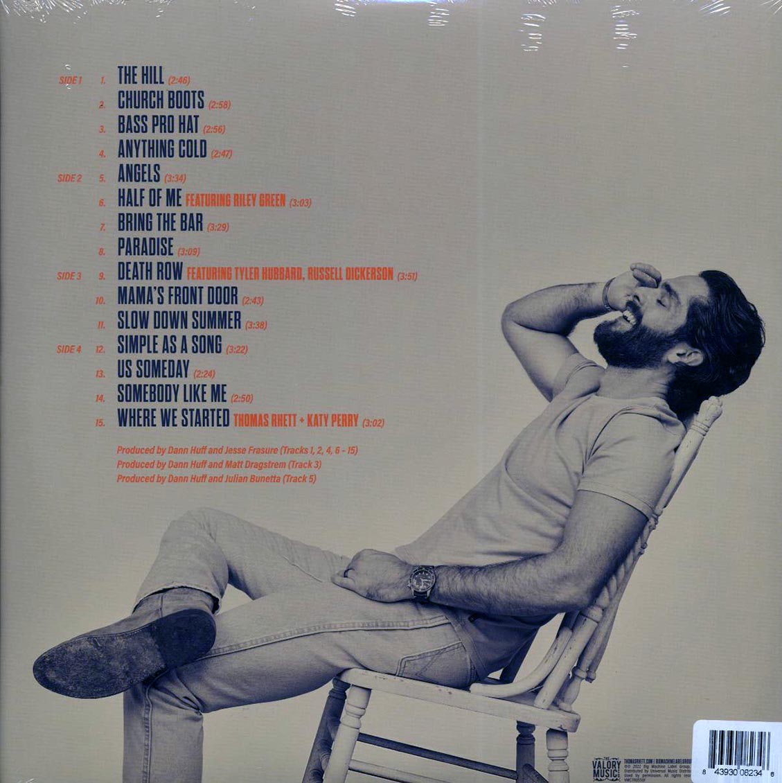 Thomas Rhett - Where We Started (ltd. ed.) (2xLP) (black/gold swirl vinyl) vinyl LP back cover