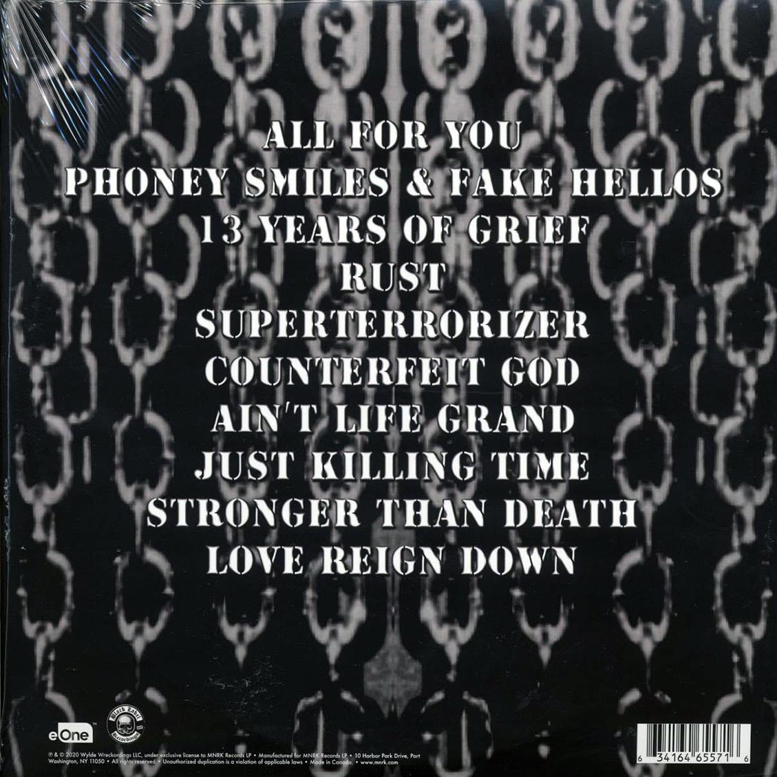 Black Label Society - Stronger Than Death (ltd. ed.) (2xLP) (180g) (clear vinyl) vinyl LP back cover
