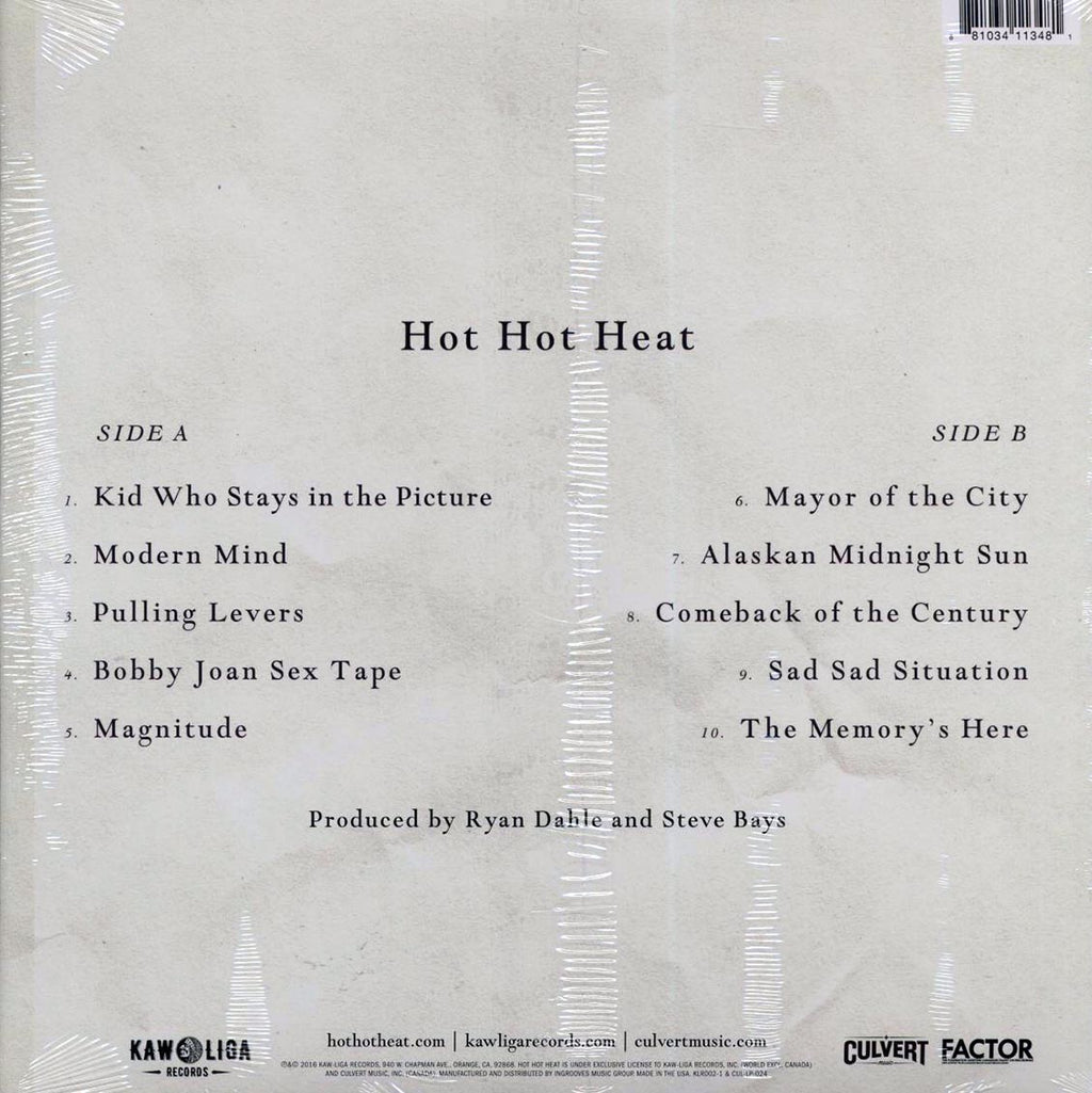 Hot Hot Heat - Hot Hot Heat vinyl LP back cover