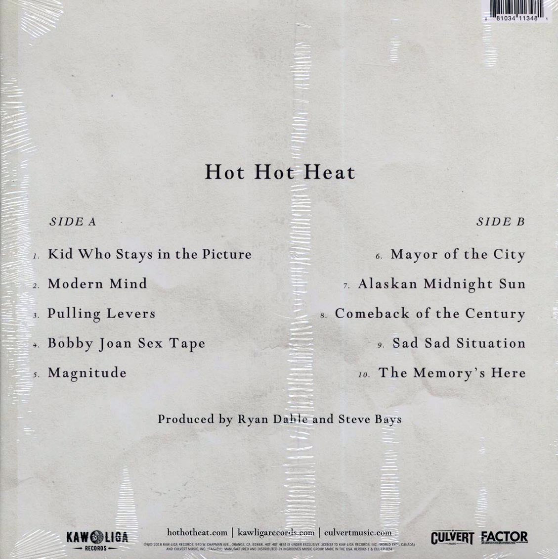 Hot Hot Heat - Hot Hot Heat vinyl LP back cover
