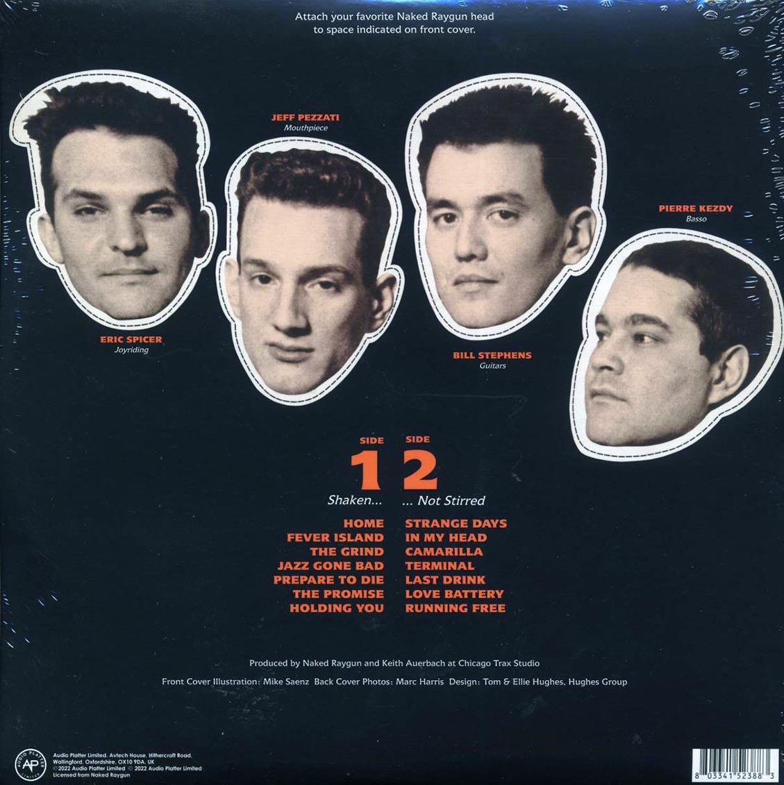 Naked Raygun - Naked Raygun (yellow vinyl) vinyl LP back cover