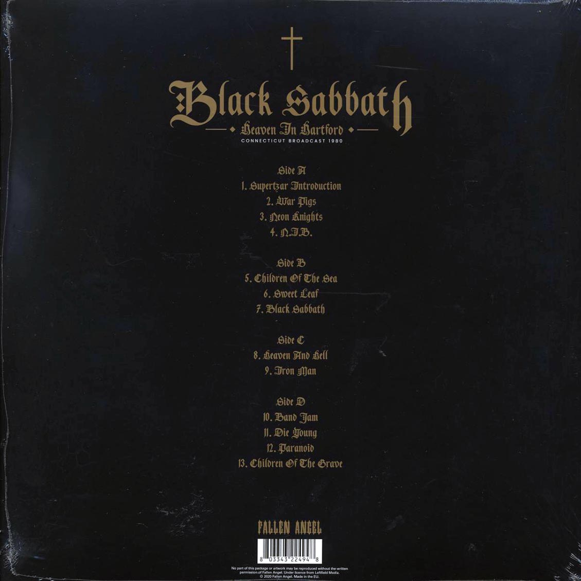 Black Sabbath - Heaven In Hartford: Connecticut Broadcast 1980 (ltd. ed.) (2xLP) (purple vinyl) vinyl LP back cover