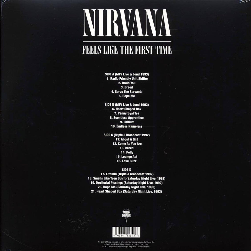 Nirvana - Feels Like The First Time (ltd. ed.) (2xLP) (clear vinyl) vinyl LP back cover