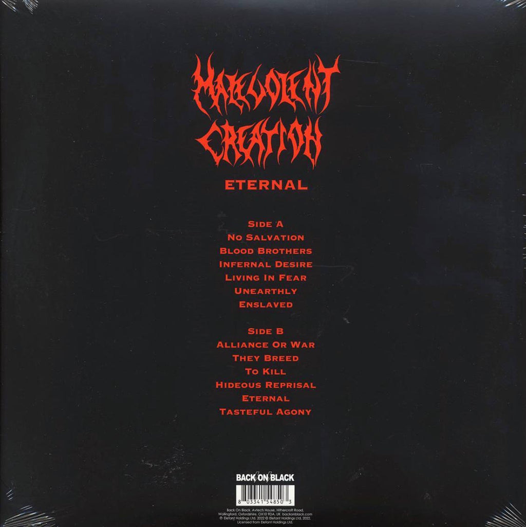 Malevolent Creation - Eternal (ltd. ed.) (grey vinyl) vinyl LP back cover